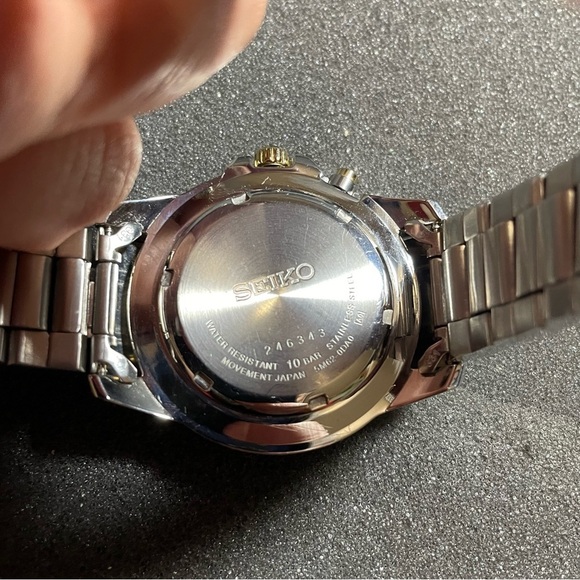 Mens Seiko Kinetic Watch 5M62-0AD0 Water Resistant 100m New Capacitor Working - Picture 9 of 16